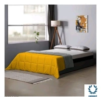 SIE  250 GSM Luxury Premium Microfiber  Soft Reversable  DOUBLE BED (90*100 INCH) All Season Comforter_Blanket/RAJAI/Quilt(Golden Yellow & Gray)  - Free Size, Rajai, Golden Yellow & Grey, MicroFiber, Pack of 1